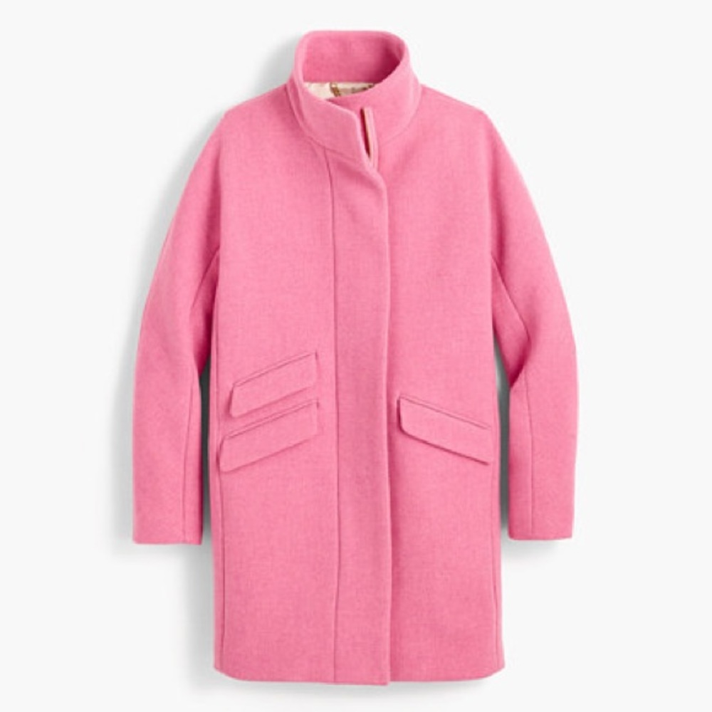 J. Crew Italian Wool Stadium Cloth Cocoon Coat Pink